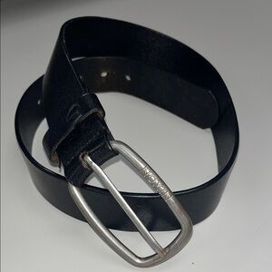 Nixon Black Leather Belt with Silver Buckle size 32